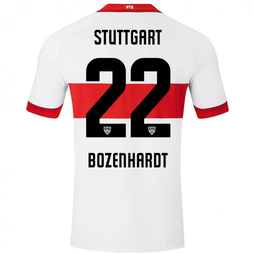 Danxen Męski Laura Bozenhardt #22 Biały Czerwony Domowa Koszulka 2024/25 Koszulki Klubowe
