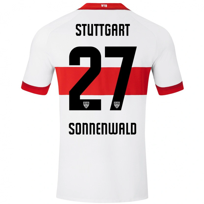 Danxen Męski Lukas Sonnenwald #27 Biały Czerwony Domowa Koszulka 2024/25 Koszulki Klubowe