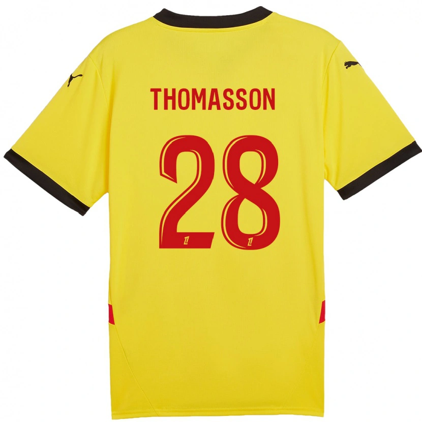 Danxen Męski Adrien Thomasson #28 Żółty Czerwony Domowa Koszulka 2024/25 Koszulki Klubowe