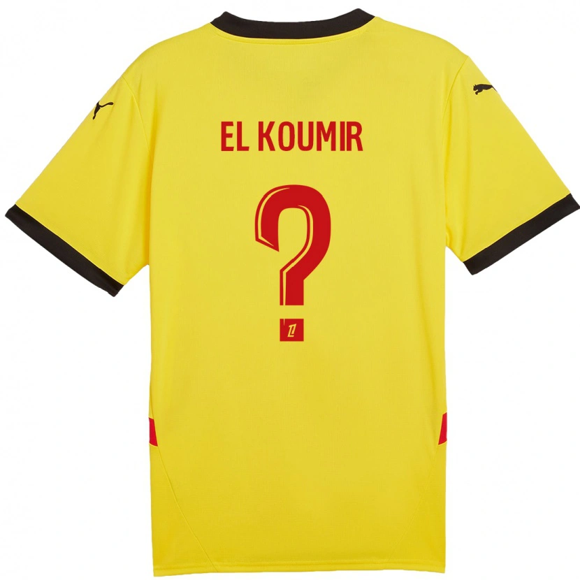 Danxen Męski Kaïna El Koumir #0 Żółty Czerwony Domowa Koszulka 2024/25 Koszulki Klubowe