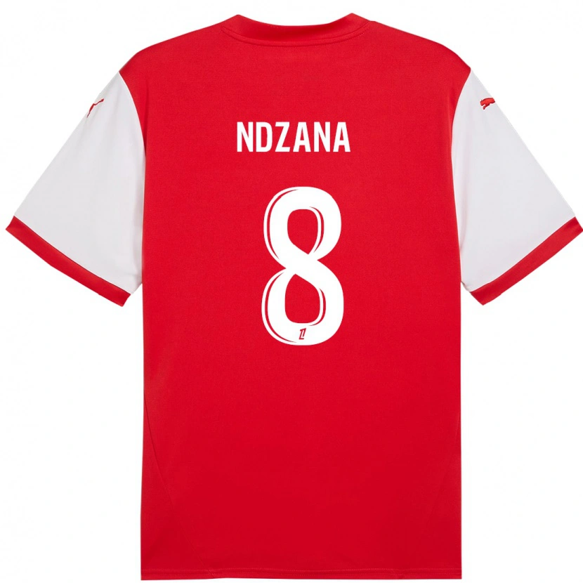 Danxen Męski Colette Ndzana #8 Czerwony Biały Domowa Koszulka 2024/25 Koszulki Klubowe