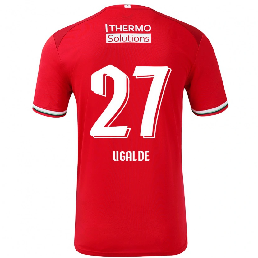 Danxen Męski Manfred Ugalde #27 Czerwony Biały Domowa Koszulka 2024/25 Koszulki Klubowe