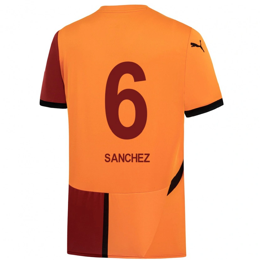 Danxen Męski Davinson Sánchez #6 Żółty Czerwony Domowa Koszulka 2024/25 Koszulki Klubowe