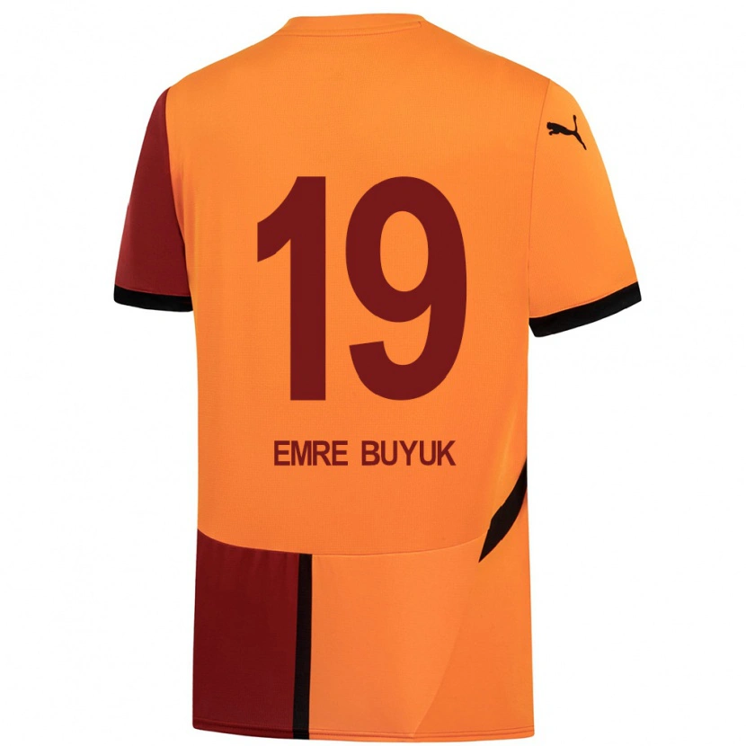 Danxen Męski Enes Emre Büyük #19 Żółty Czerwony Domowa Koszulka 2024/25 Koszulki Klubowe