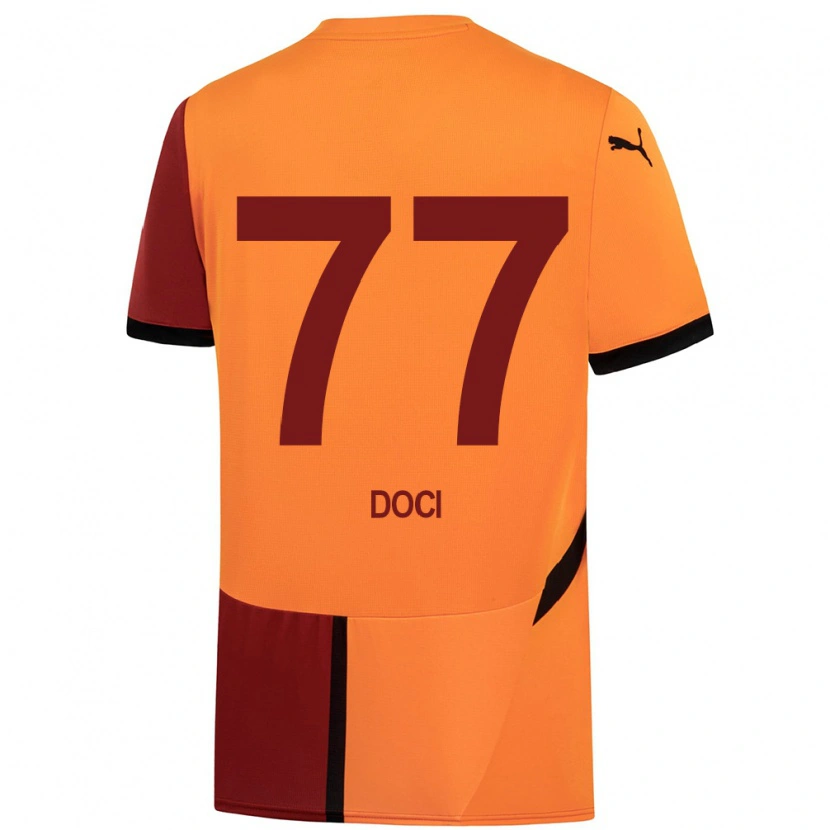 Danxen Męski Megi Doci #77 Żółty Czerwony Domowa Koszulka 2024/25 Koszulki Klubowe