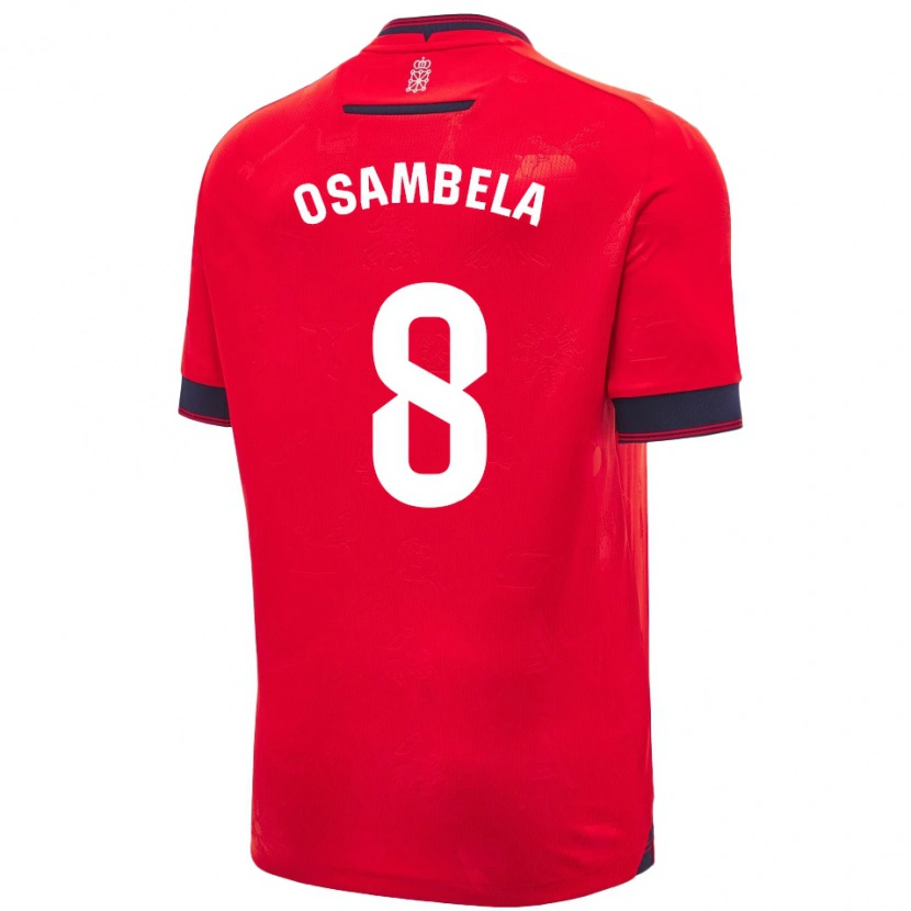 Danxen Męski Asier Osambela #8 Czerwony Biały Domowa Koszulka 2024/25 Koszulki Klubowe
