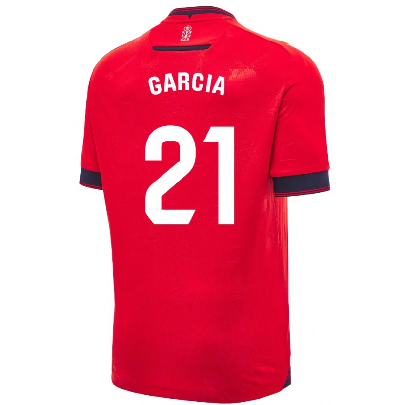 Danxen Męski Jon García #21 Czerwony Biały Domowa Koszulka 2024/25 Koszulki Klubowe
