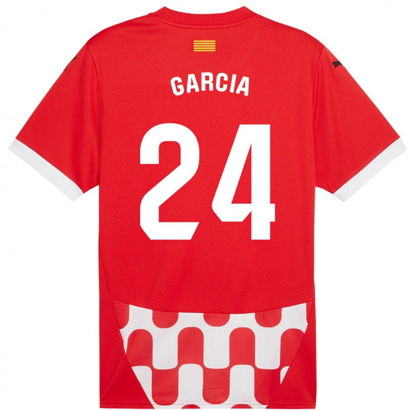 Danxen Męski Borja García #24 Czerwony Biały Domowa Koszulka 2024/25 Koszulki Klubowe