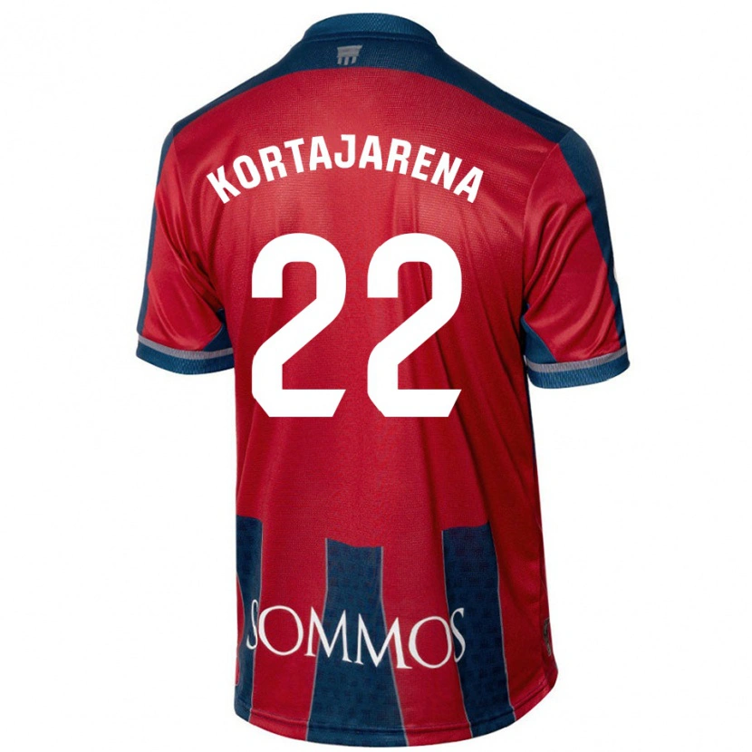 Danxen Męski Iker Kortajarena #22 Czerwony Niebieski Domowa Koszulka 2024/25 Koszulki Klubowe