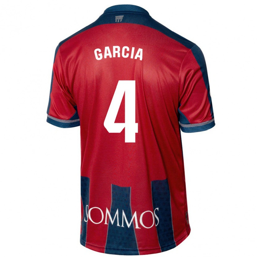 Danxen Męski Nacho García #4 Czerwony Niebieski Domowa Koszulka 2024/25 Koszulki Klubowe