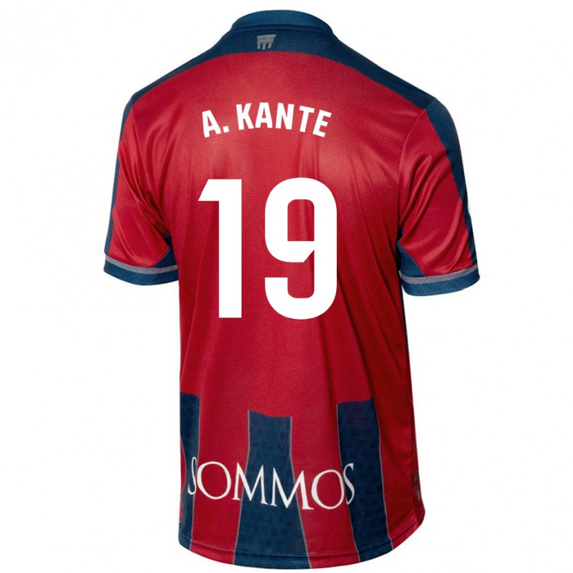 Danxen Męski Abou Kanté #19 Czerwony Niebieski Domowa Koszulka 2024/25 Koszulki Klubowe