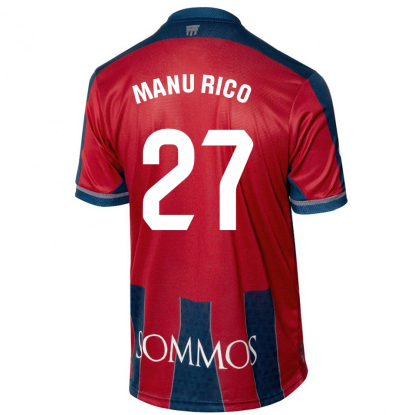 Danxen Męski Manu Rico #27 Czerwony Niebieski Domowa Koszulka 2024/25 Koszulki Klubowe
