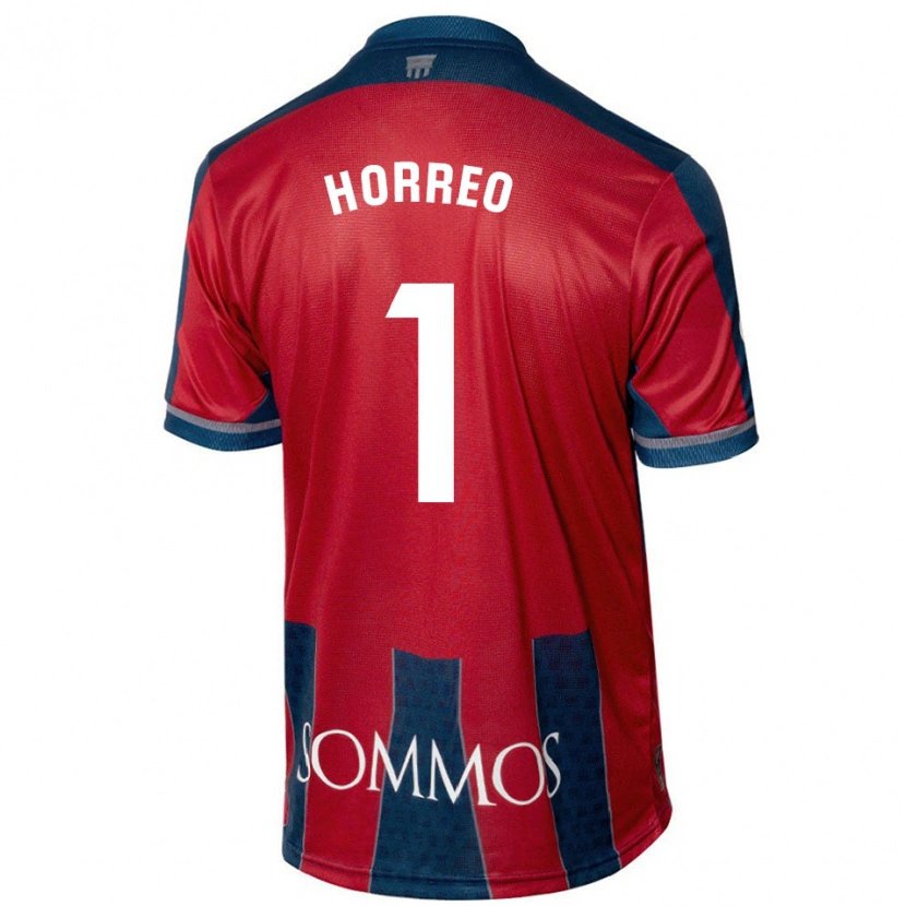 Danxen Męski Berto Hórreo #1 Czerwony Niebieski Domowa Koszulka 2024/25 Koszulki Klubowe