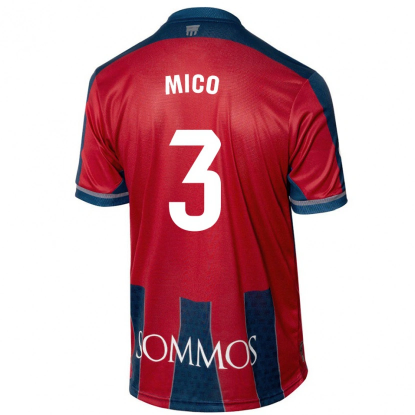 Danxen Męski Sara Micó #3 Czerwony Niebieski Domowa Koszulka 2024/25 Koszulki Klubowe