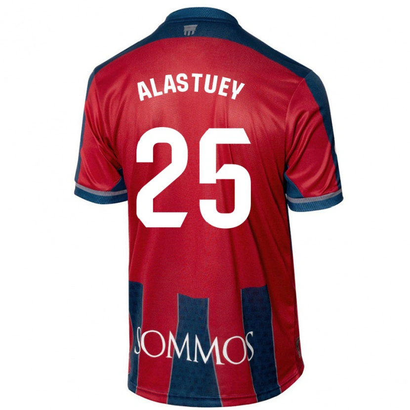 Danxen Męski Martina Alastuey #25 Czerwony Niebieski Domowa Koszulka 2024/25 Koszulki Klubowe