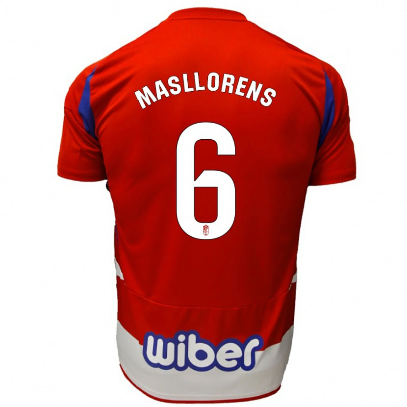 Danxen Męski José Masllorens #6 Czerwony Biały Niebieski Domowa Koszulka 2024/25 Koszulki Klubowe