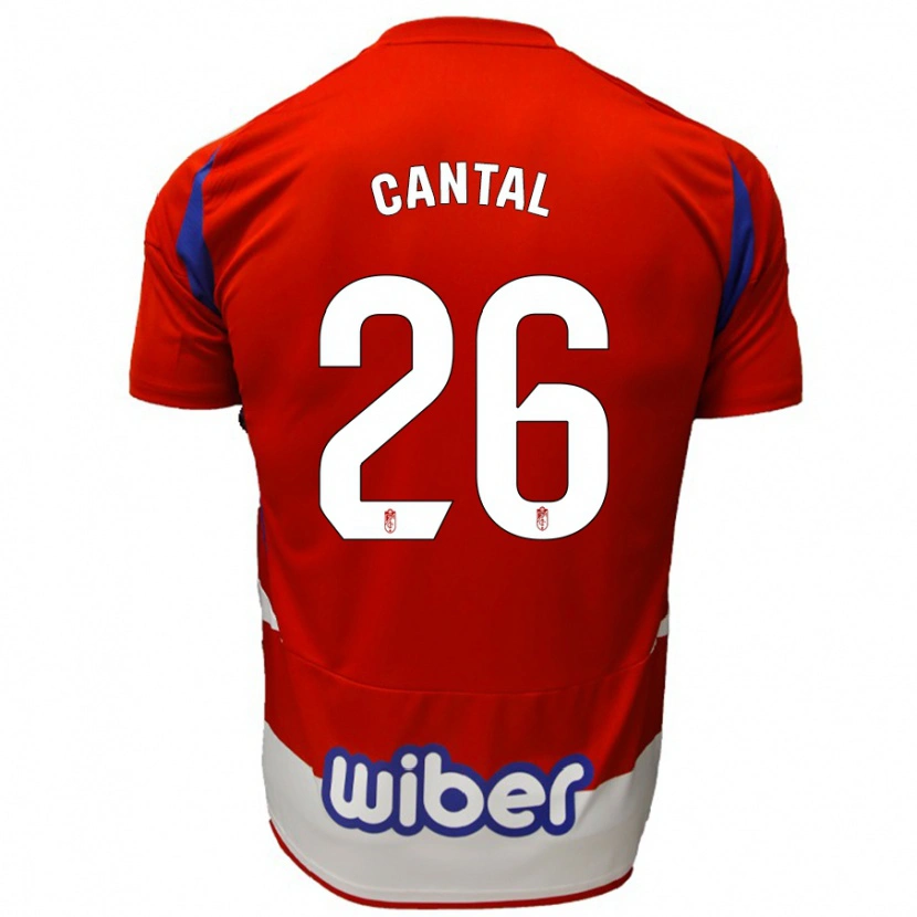 Danxen Męski Paco Cantal #26 Czerwony Biały Niebieski Domowa Koszulka 2024/25 Koszulki Klubowe