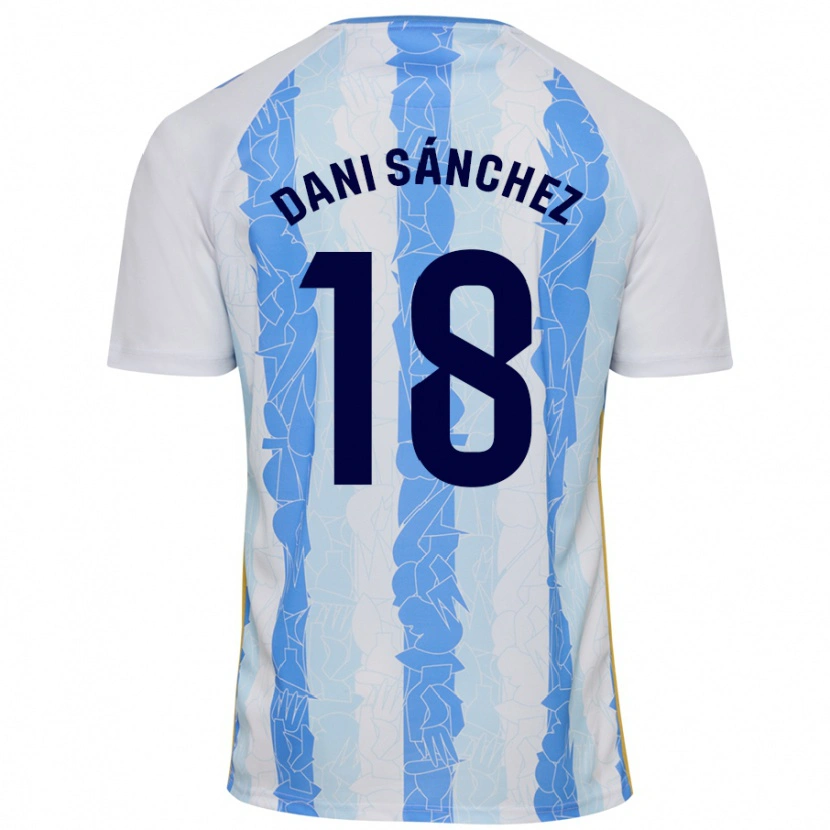 Danxen Męski Dani Sánchez #18 Biały Niebieski Domowa Koszulka 2024/25 Koszulki Klubowe