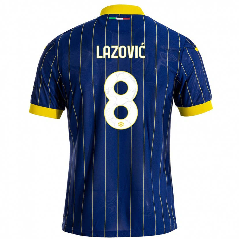 Danxen Męski Darko Lazović #8 Niebieski Żółty Domowa Koszulka 2024/25 Koszulki Klubowe