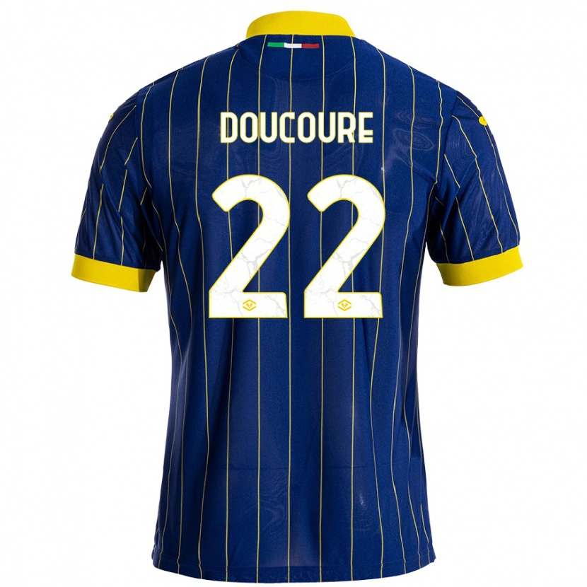 Danxen Męski Mamedi Doucouré #22 Niebieski Żółty Domowa Koszulka 2024/25 Koszulki Klubowe