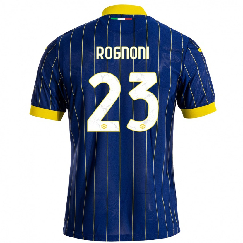 Danxen Męski Alessia Rognoni #23 Niebieski Żółty Domowa Koszulka 2024/25 Koszulki Klubowe