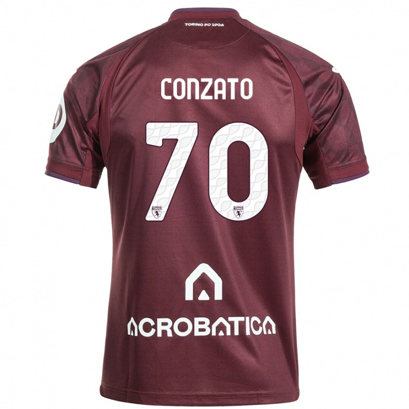 Danxen Męski Filippo Conzato #70 Bordowy Biały Domowa Koszulka 2024/25 Koszulki Klubowe