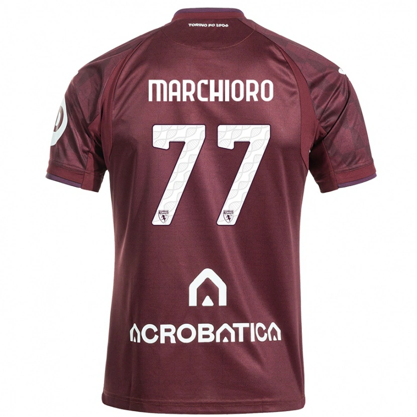 Danxen Męski Raffaele Marchioro #77 Bordowy Biały Domowa Koszulka 2024/25 Koszulki Klubowe