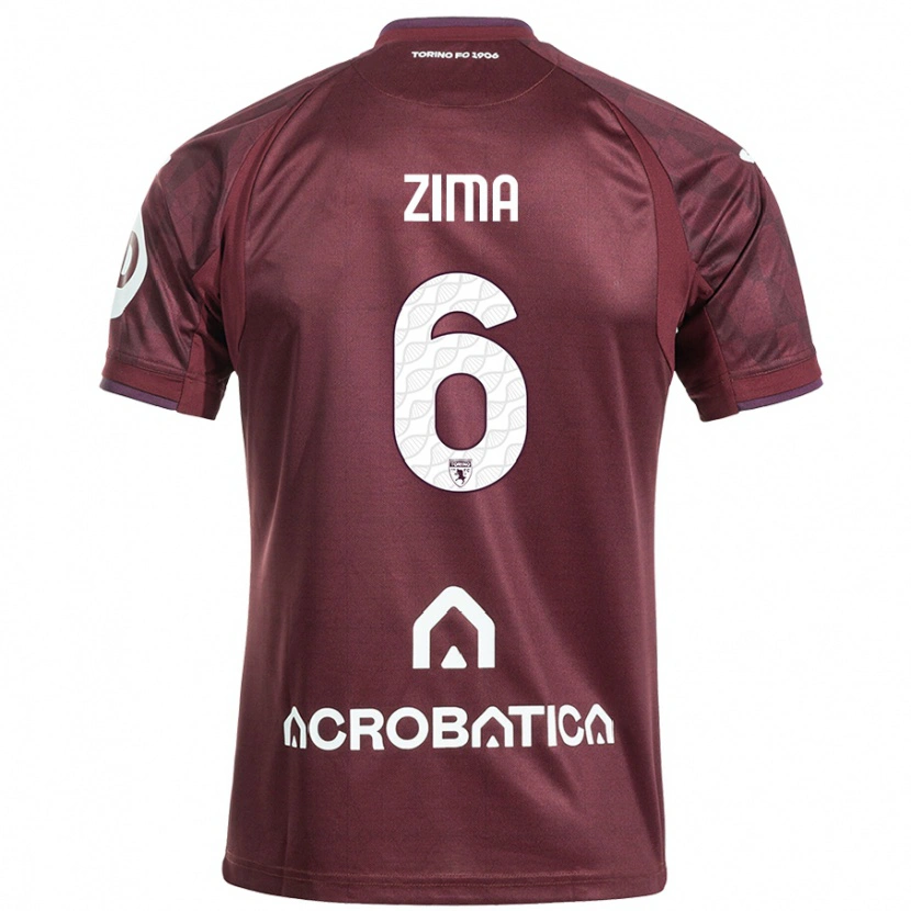 Danxen Męski David Zima #6 Bordowy Biały Domowa Koszulka 2024/25 Koszulki Klubowe