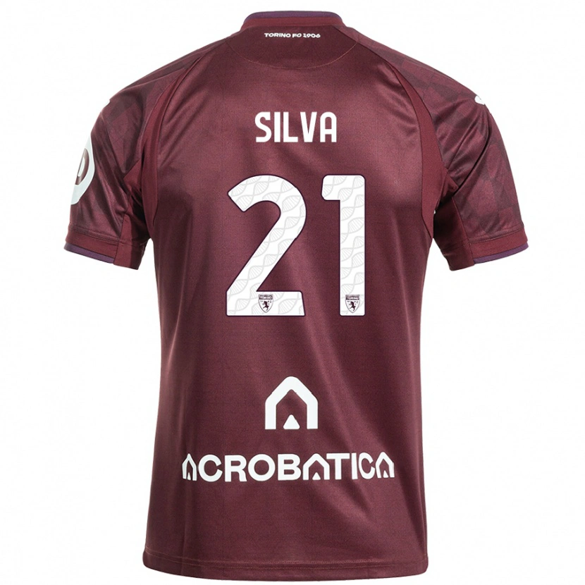 Danxen Męski Jonathan Silva #21 Bordowy Biały Domowa Koszulka 2024/25 Koszulki Klubowe