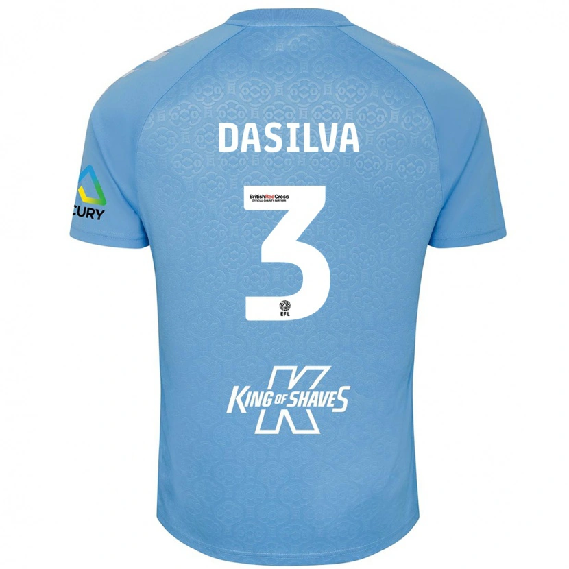 Danxen Męski Jay Dasilva #3 Niebieski Biały Domowa Koszulka 2024/25 Koszulki Klubowe