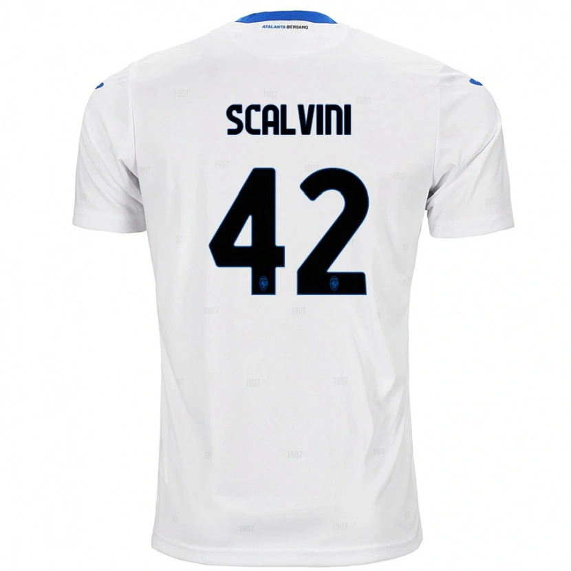 Danxen Męski Giorgio Scalvini #42 Biały Wyjazdowa Koszulka 2024/25 Koszulki Klubowe