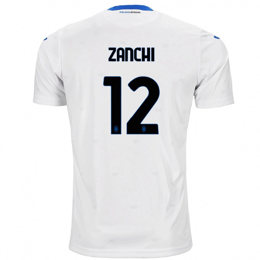 Danxen Męski Edoardo Zanchi #12 Biały Wyjazdowa Koszulka 2024/25 Koszulki Klubowe