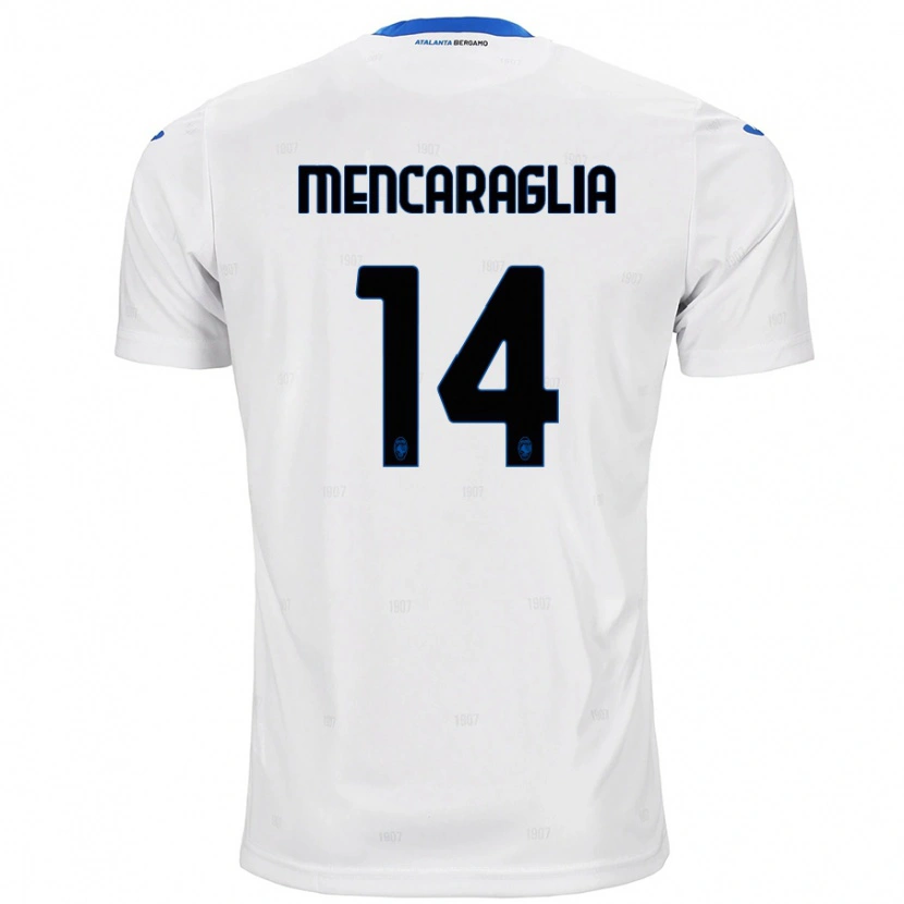 Danxen Męski Filippo Mencaraglia #14 Biały Wyjazdowa Koszulka 2024/25 Koszulki Klubowe