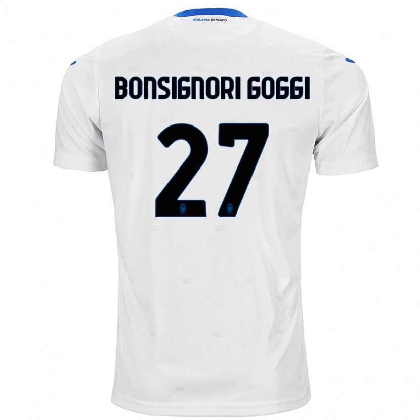 Danxen Męski Lorenzo Bonsignori Goggi #27 Biały Wyjazdowa Koszulka 2024/25 Koszulki Klubowe