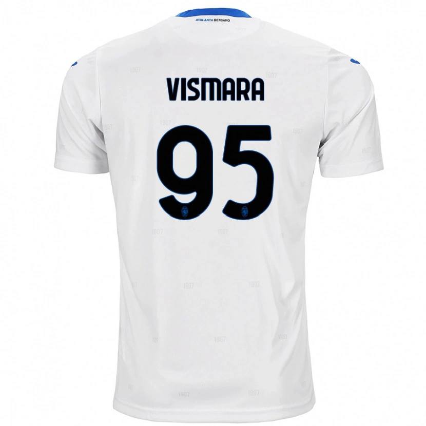 Danxen Męski Paolo Vismara #95 Biały Wyjazdowa Koszulka 2024/25 Koszulki Klubowe
