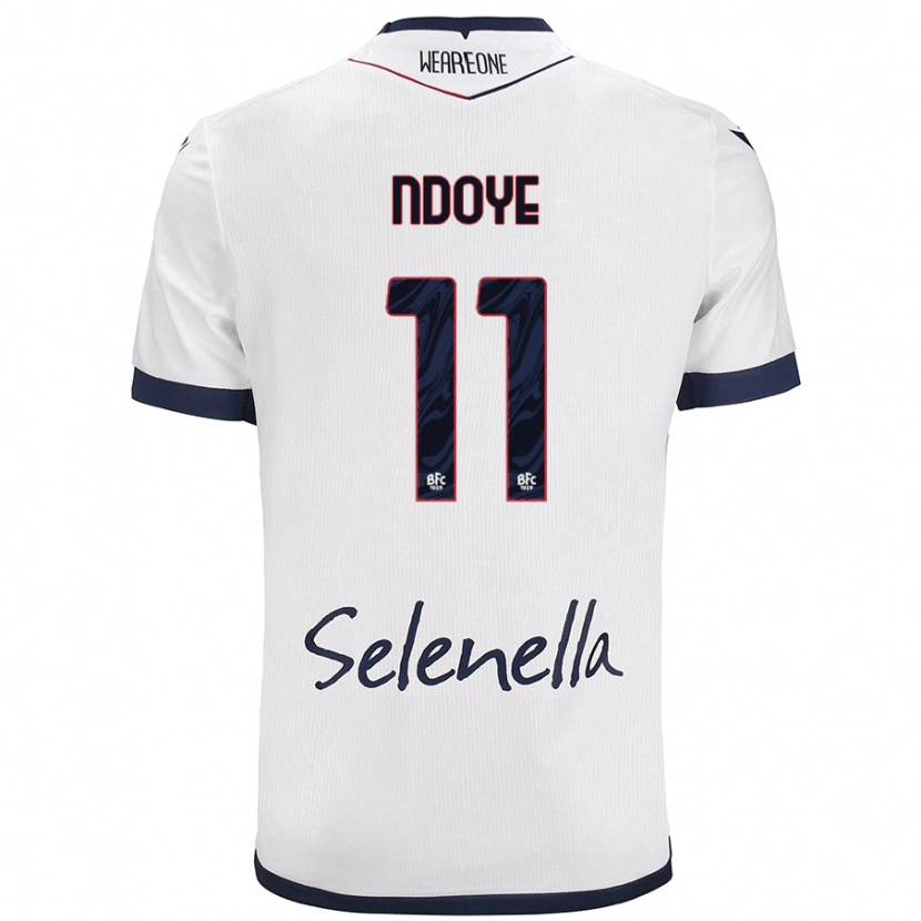 Danxen Męski Dan Ndoye #11 Biały Królewski Niebieski Wyjazdowa Koszulka 2024/25 Koszulki Klubowe