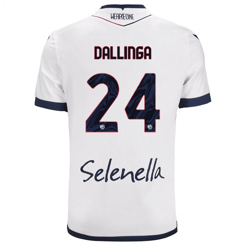 Danxen Męski Thijs Dallinga #24 Biały Królewski Niebieski Wyjazdowa Koszulka 2024/25 Koszulki Klubowe