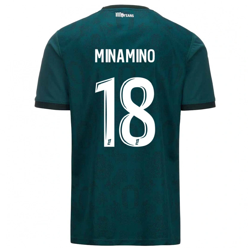 Danxen Męski Takumi Minamino #18 Ciemnozielony Wyjazdowa Koszulka 2024/25 Koszulki Klubowe