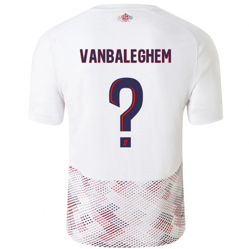 Danxen Męski Valentin Vanbaleghem #0 Biały Królewski Niebieski Wyjazdowa Koszulka 2024/25 Koszulki Klubowe