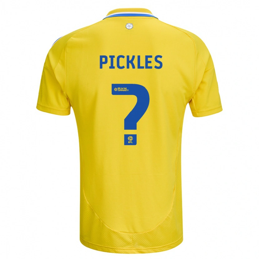 Danxen Męski Ollie Pickles #0 Żółty Niebieski Wyjazdowa Koszulka 2024/25 Koszulki Klubowe