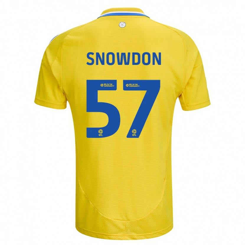 Danxen Męski Joe Snowdon #57 Żółty Niebieski Wyjazdowa Koszulka 2024/25 Koszulki Klubowe