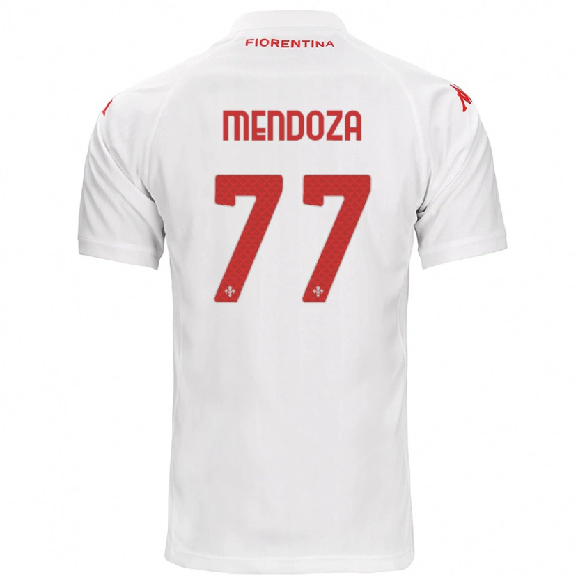 Danxen Męski William Mendoza #77 Biały Wyjazdowa Koszulka 2024/25 Koszulki Klubowe