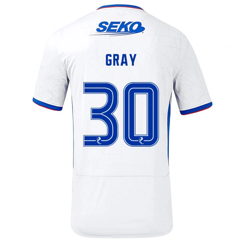 Danxen Męski Georgia Gray #30 Biały Niebieski Wyjazdowa Koszulka 2024/25 Koszulki Klubowe