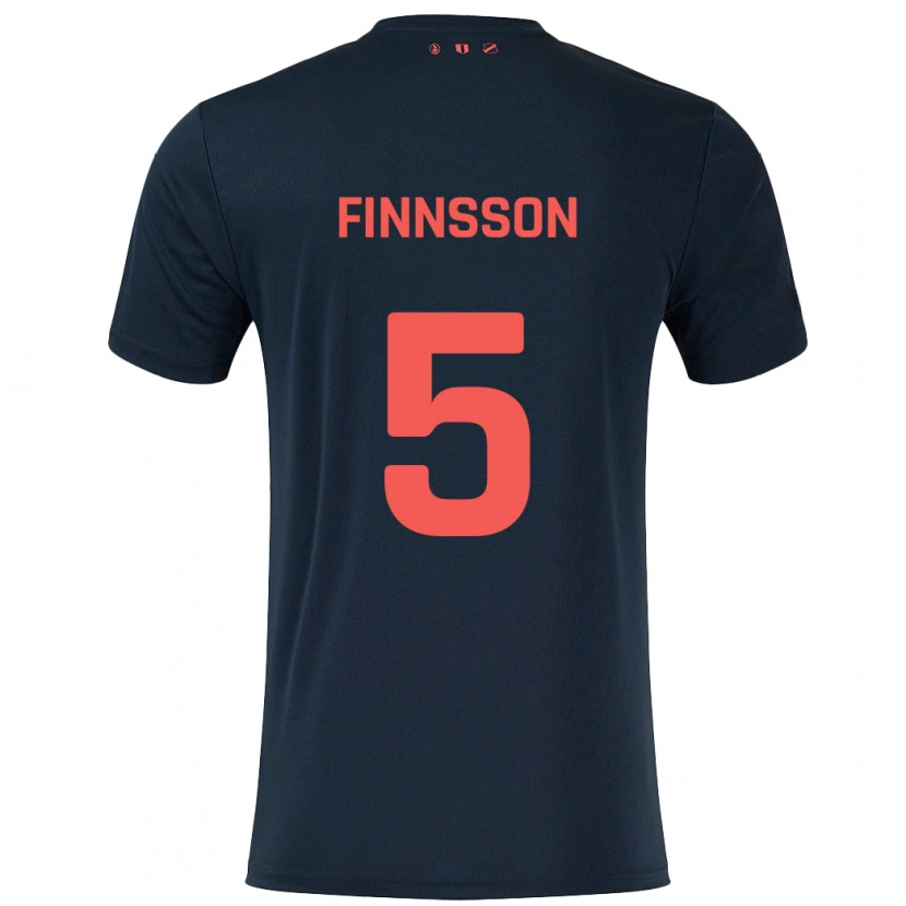 Danxen Męski Kolbeinn Finnsson #5 Czarny Czerwony Wyjazdowa Koszulka 2024/25 Koszulki Klubowe
