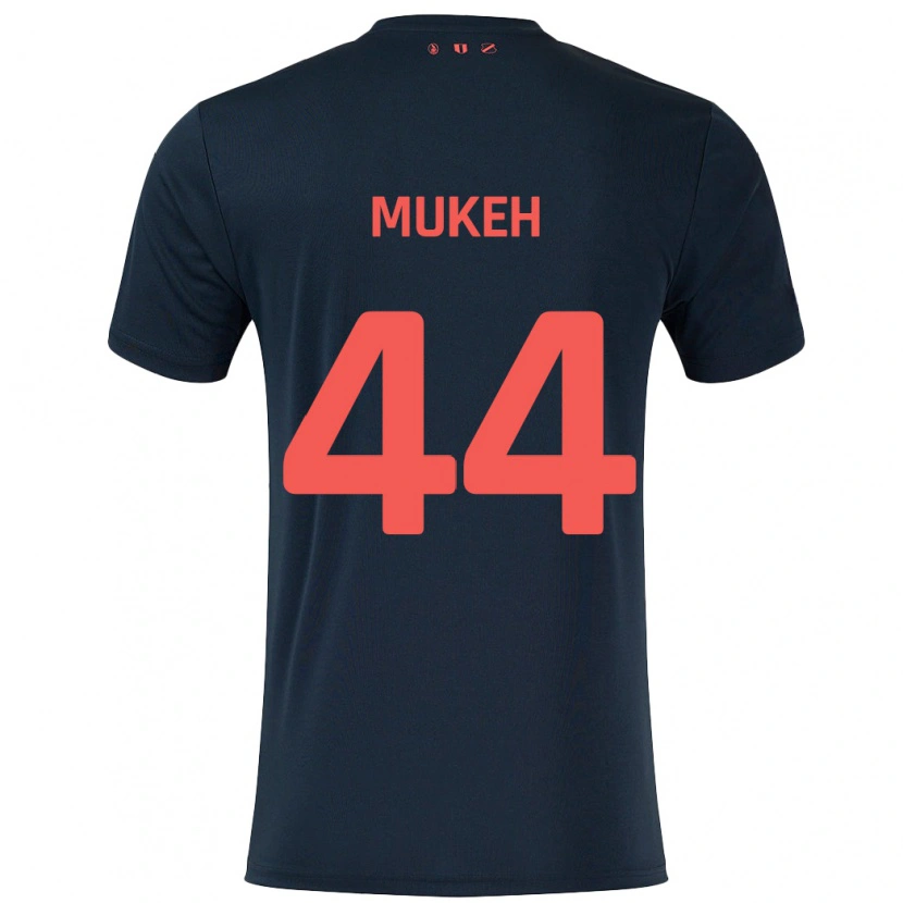Danxen Męski Joshua Mukeh #44 Czarny Czerwony Wyjazdowa Koszulka 2024/25 Koszulki Klubowe