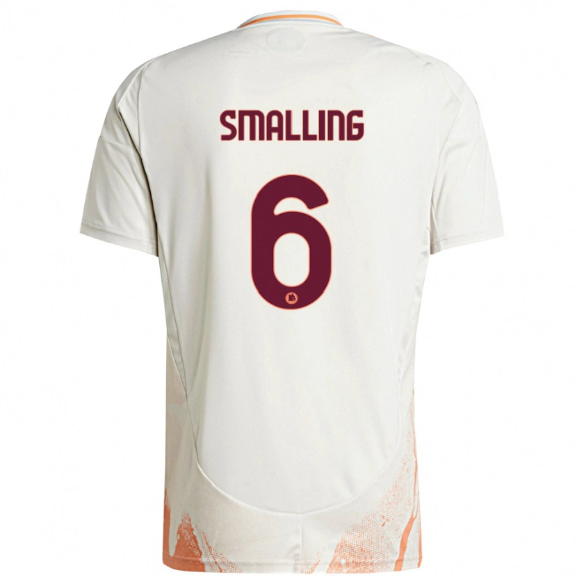 Danxen Męski Chris Smalling #6 Kremowy Biały Pomarańczowy Wyjazdowa Koszulka 2024/25 Koszulki Klubowe