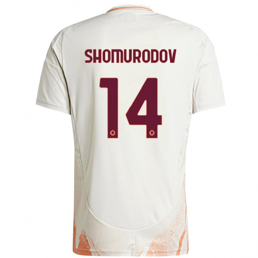 Danxen Męski Eldor Shomurodov #14 Kremowy Biały Pomarańczowy Wyjazdowa Koszulka 2024/25 Koszulki Klubowe
