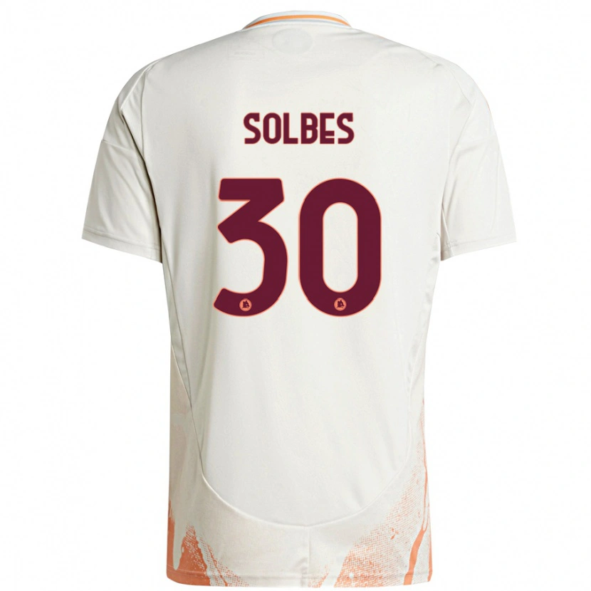 Danxen Męski Ricardo Solbes #30 Kremowy Biały Pomarańczowy Wyjazdowa Koszulka 2024/25 Koszulki Klubowe