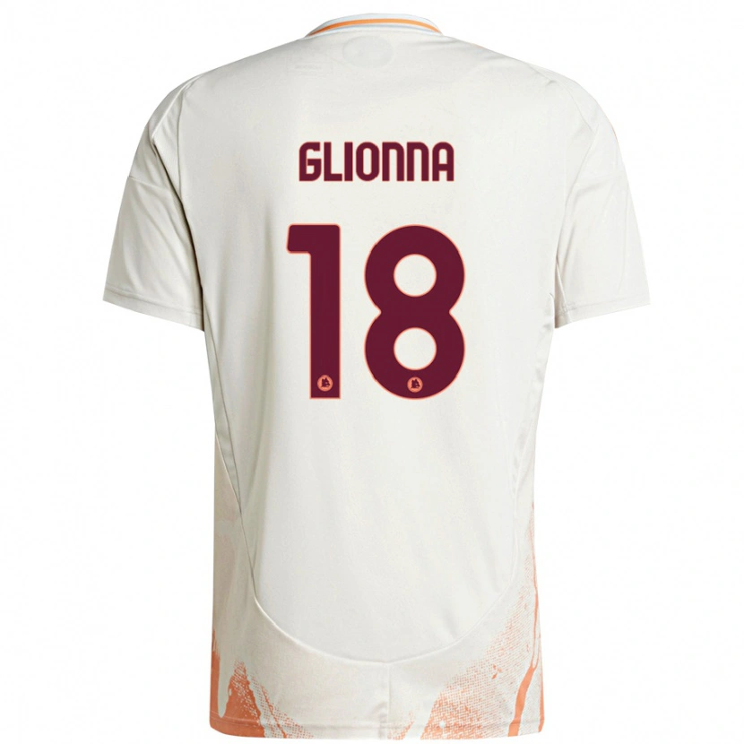 Danxen Męski Benedetta Glionna #18 Kremowy Biały Pomarańczowy Wyjazdowa Koszulka 2024/25 Koszulki Klubowe