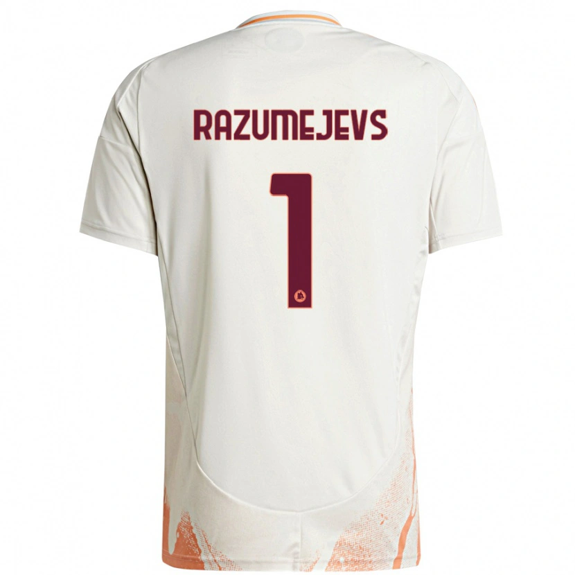 Danxen Męski Vladislavs Razumejevs #1 Kremowy Biały Pomarańczowy Wyjazdowa Koszulka 2024/25 Koszulki Klubowe